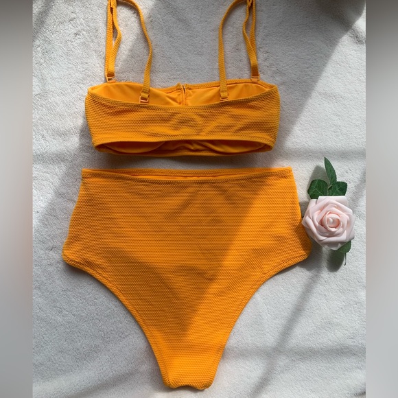 Aerie pique buttoned bandeau and cheeky bottoms bikini set - Picture 14 of 16